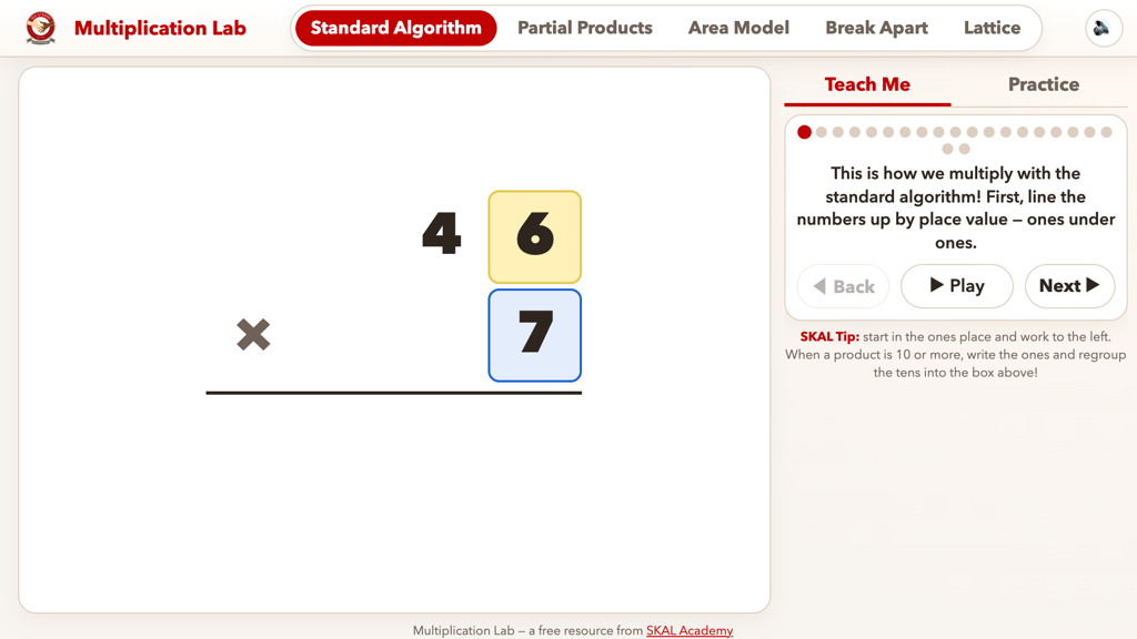 Preview of the SKAL Multiplication Lab