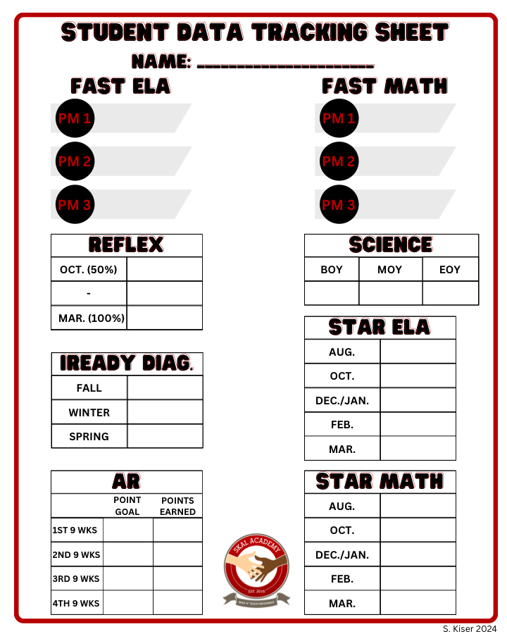 Preview of the Student Data Tracking Sheet